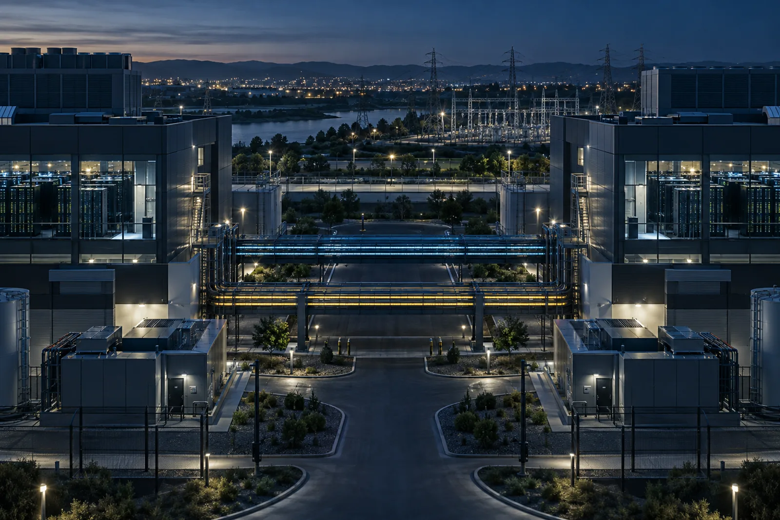 Datacenters redundantes conectados a uma infraestrutura crítica de energia
